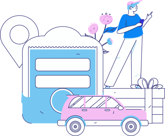 Taxibuchung  Illustration