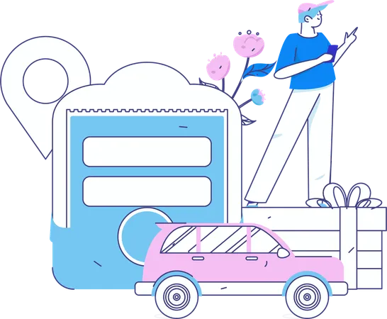 Taxibuchung  Illustration