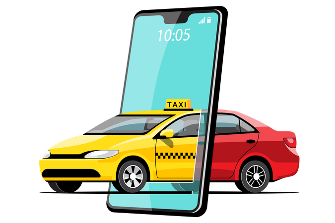 Taxibestellung  Illustration