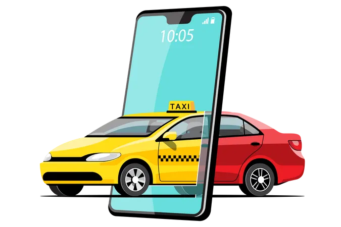 Taxibestellung  Illustration