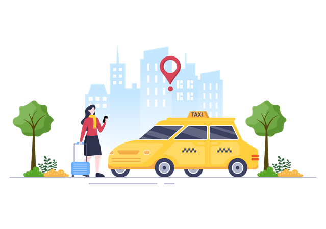Taxibuchung Reiseservice  Illustration
