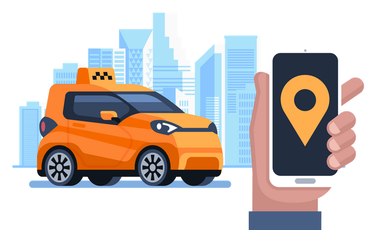 Taxi-Buchungs-App  Illustration