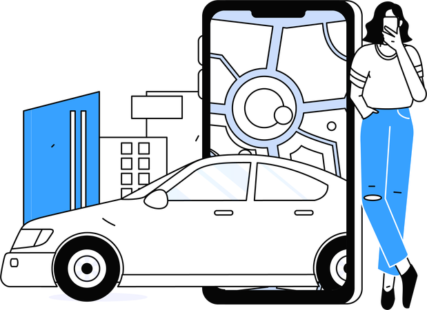 Taxibuchungsangebot  Illustration