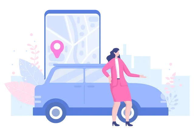 Taxi-Buchungsservice  Illustration