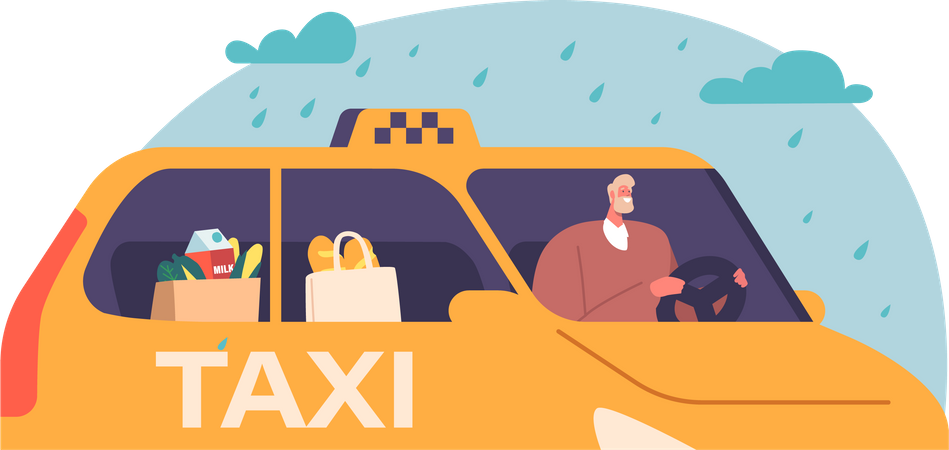Taxi Delivery Service  Illustration