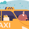 delivery service in taxi illustration svg