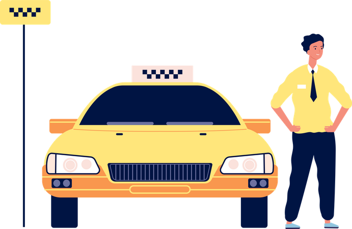 Taxi driver  イラスト