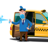 illustration taxi driver