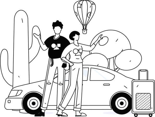 Taxi driver waiting for new passenger  Illustration