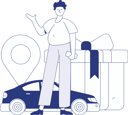Taxi Driver Waiting  Illustration