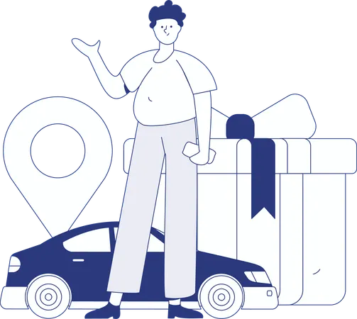 Taxi Driver Waiting  Illustration