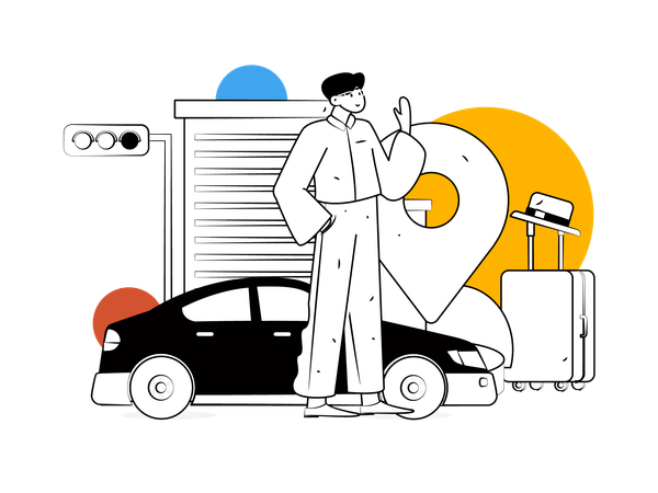 Emplacement des taxis  Illustration