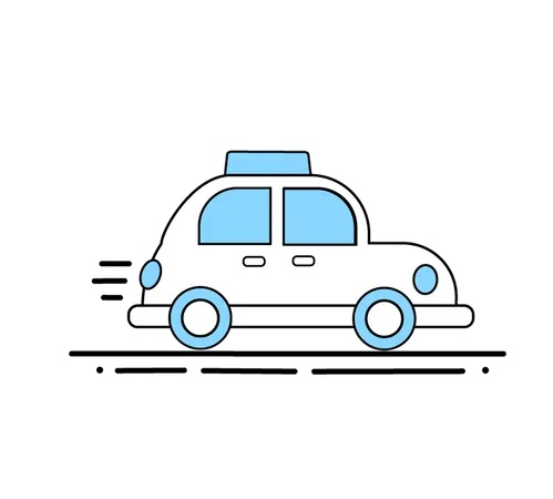 Taxi on the Move  Illustration