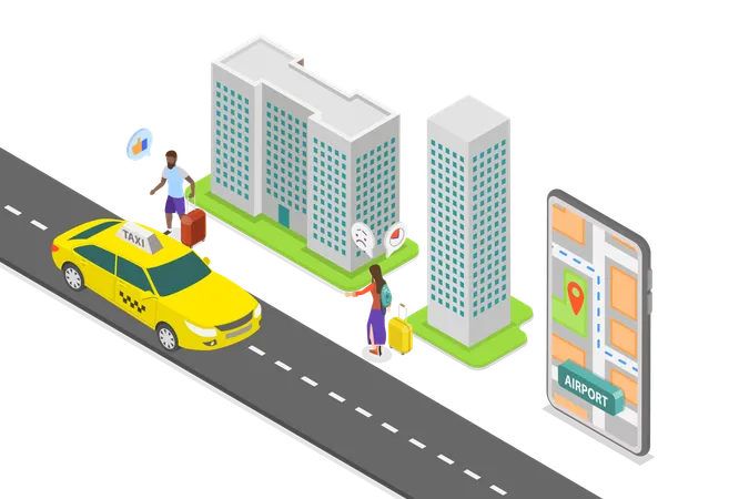 Taxi Ordering  Illustration