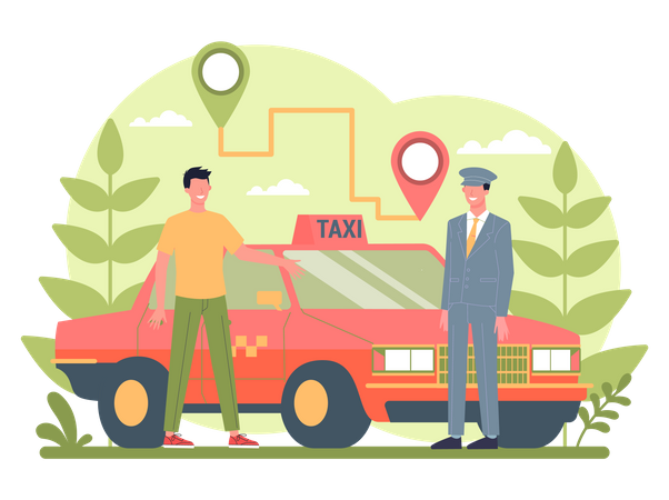 Taxi service Illustration