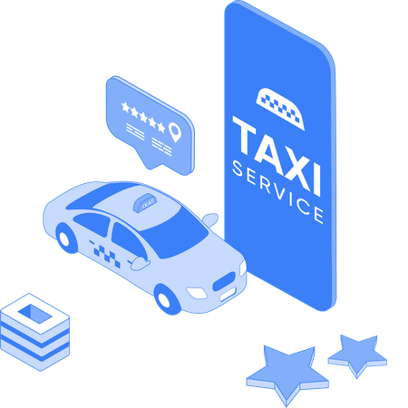 タクシーサービスと評価  イラスト