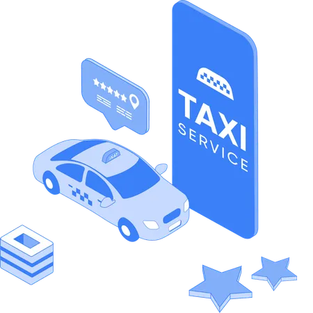 タクシーサービスと評価  イラスト