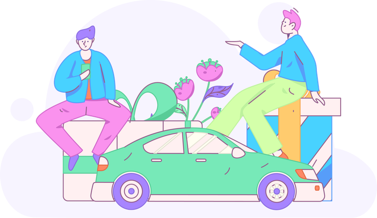 Taxiservice-Angebot  Illustration