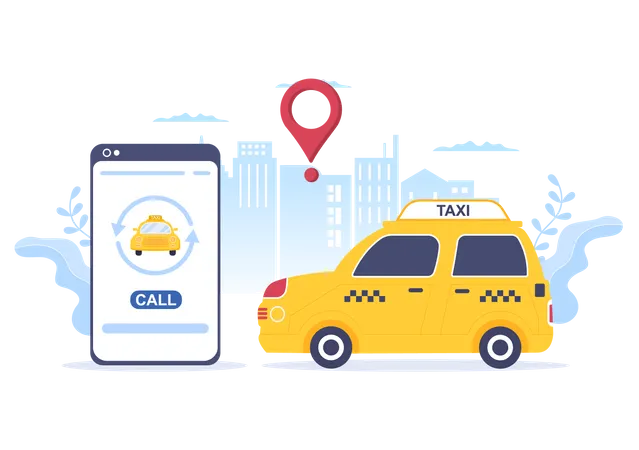 Taxi-Service-Anwendung  Illustration