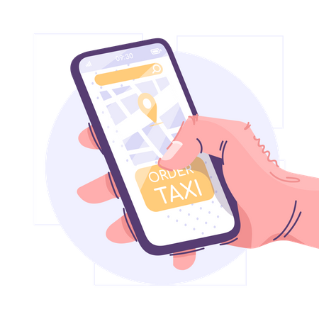 Taxi Service Application Illustration
