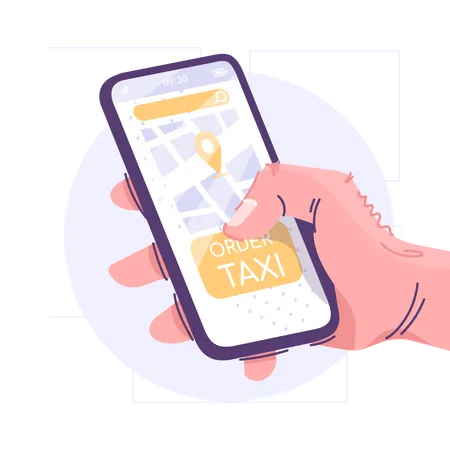 Taxi Service Application Illustration