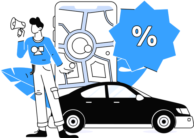 Taxi Service Application  Illustration