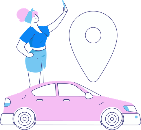 Taxi Service Application  Illustration