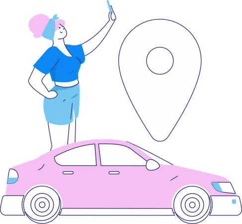 Taxi Service Application  Illustration