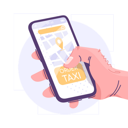 Taxi Service Application  Illustration