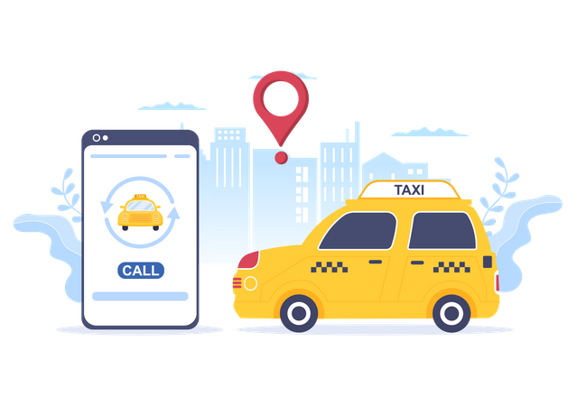 Taxi service application  Illustration