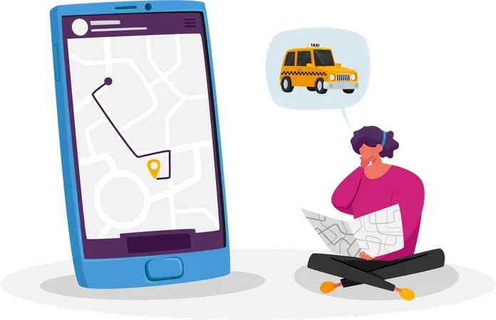 Taxi service application  Illustration