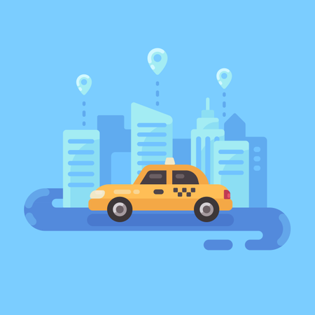 Taxi Service Flat Illustration Banner  Illustration