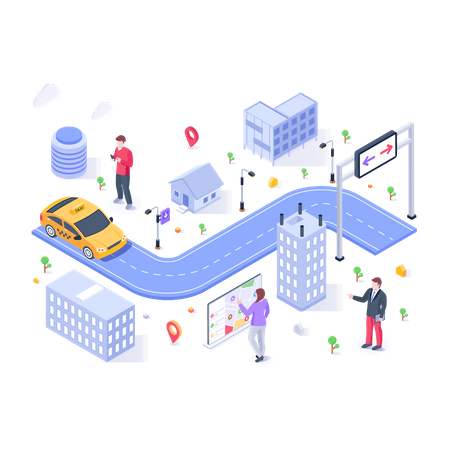 Taxi Service  Illustration