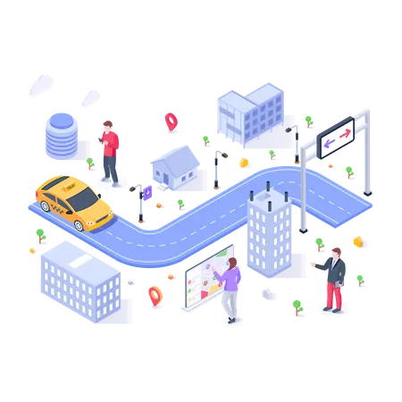 Taxi Service  Illustration