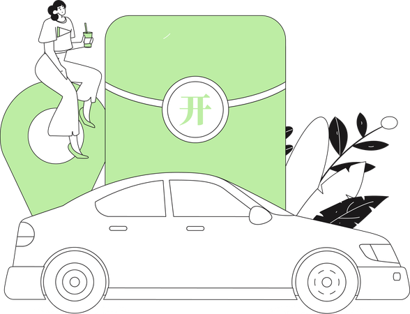Taxi service  Illustration