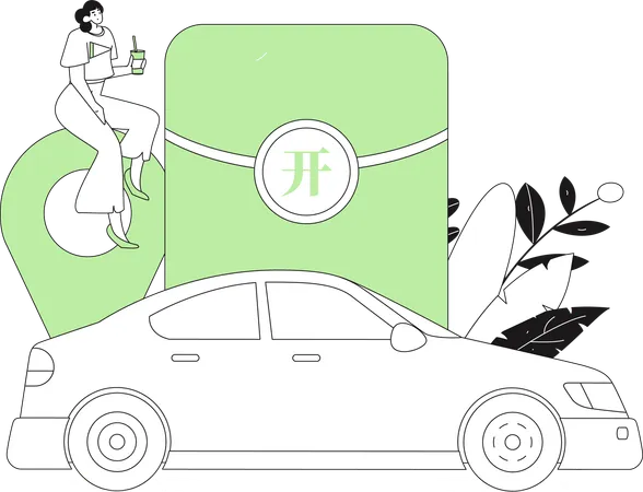 Taxi service  Illustration