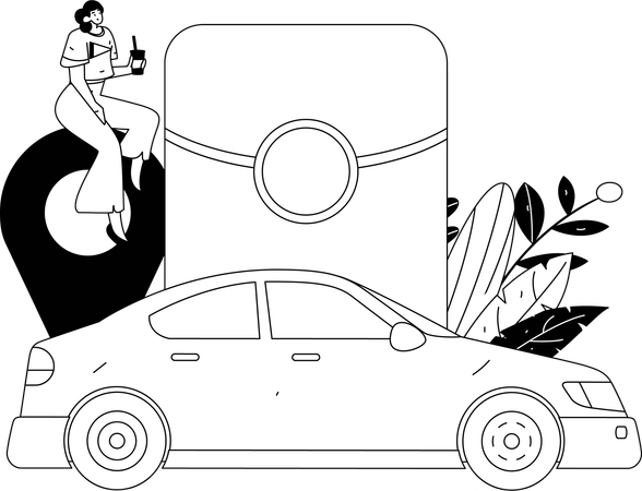 Taxi service  Illustration