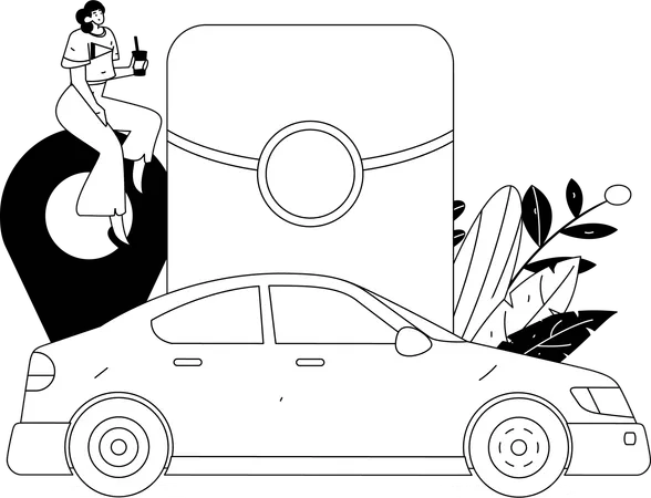 Taxi service  Illustration