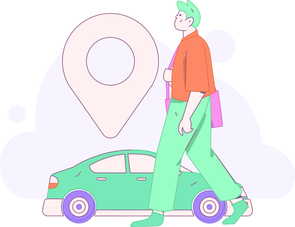 Taxi Service  Illustration