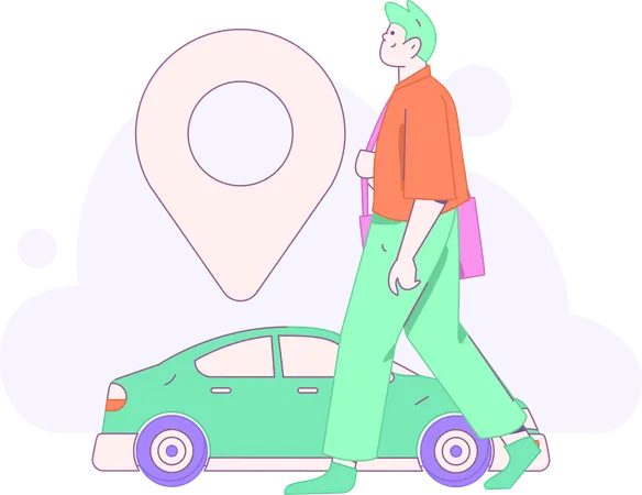 Taxi Service  Illustration