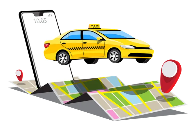 Taxi Service  Illustration