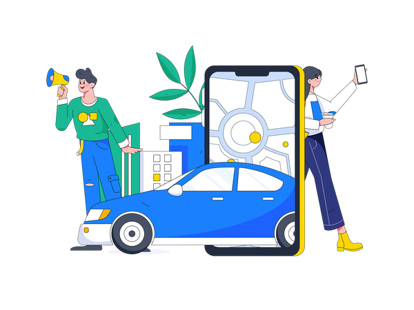 Taxi service  Illustration