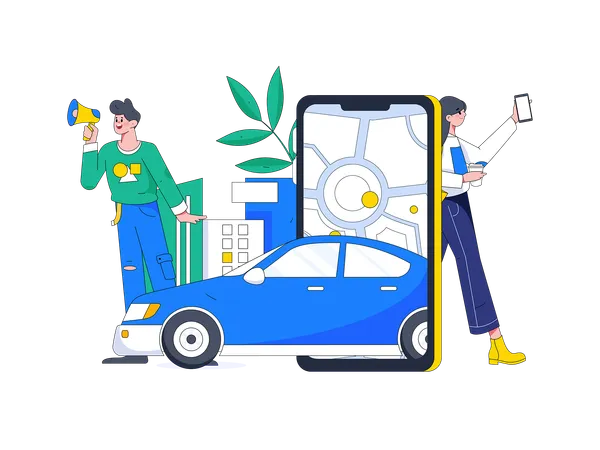 Taxi service  Illustration