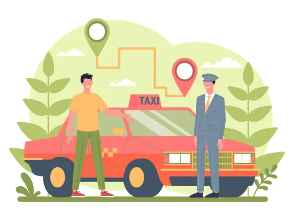 Taxi service  Illustration