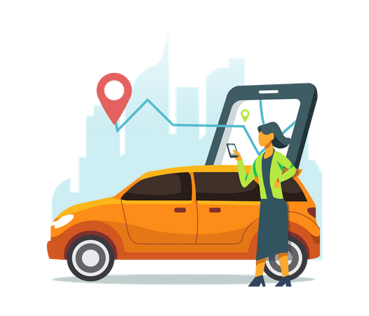 Taxi service  Illustration