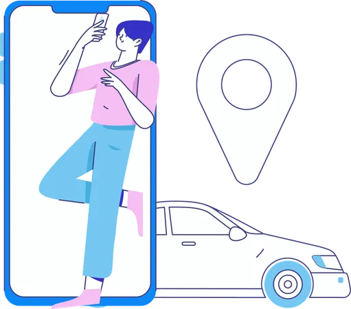 Taxi Service Offer  Illustration