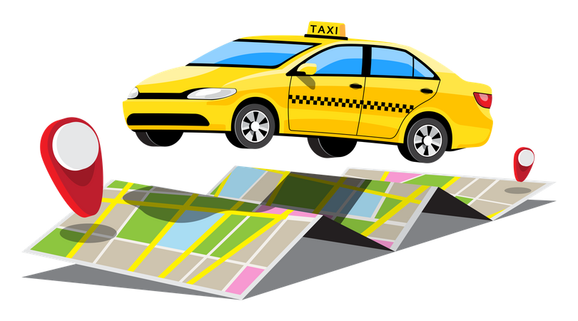 Taxi Tracking service Illustration