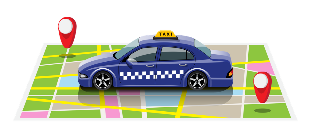 Taxi Tracking service  Illustration