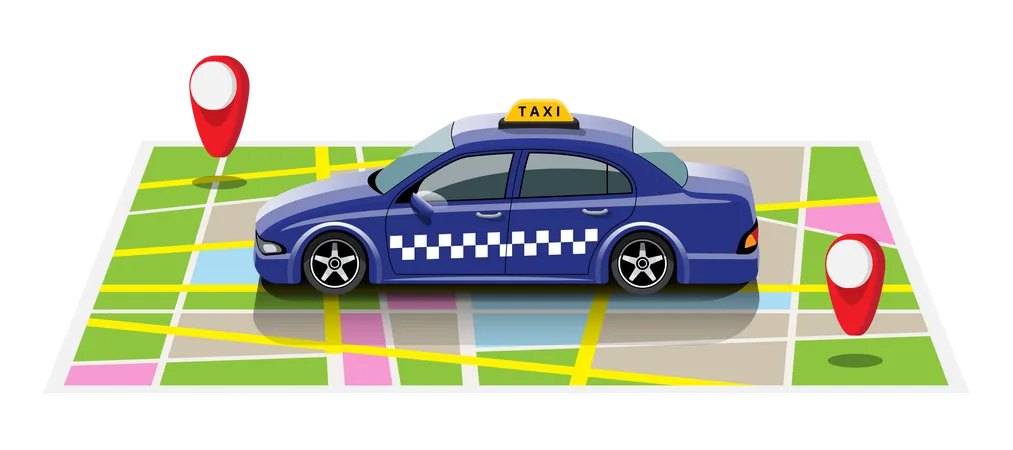 Taxi Tracking service  Illustration