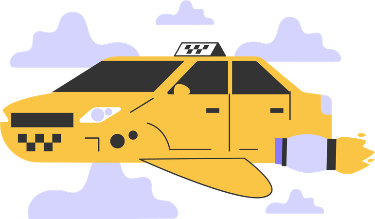 Táxi voador  Ilustração